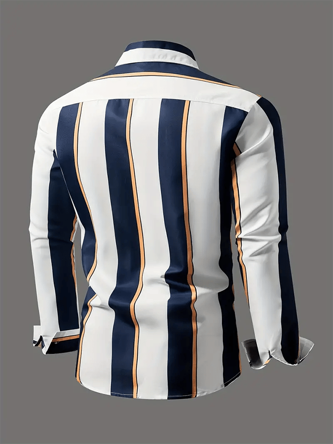 Men's Striped Business Casual Shirt