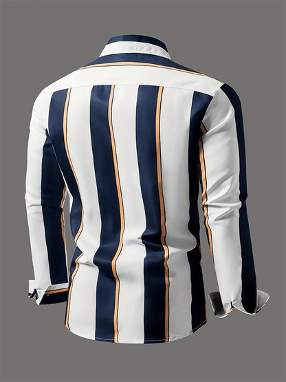 Men's Striped Business Casual Shirt