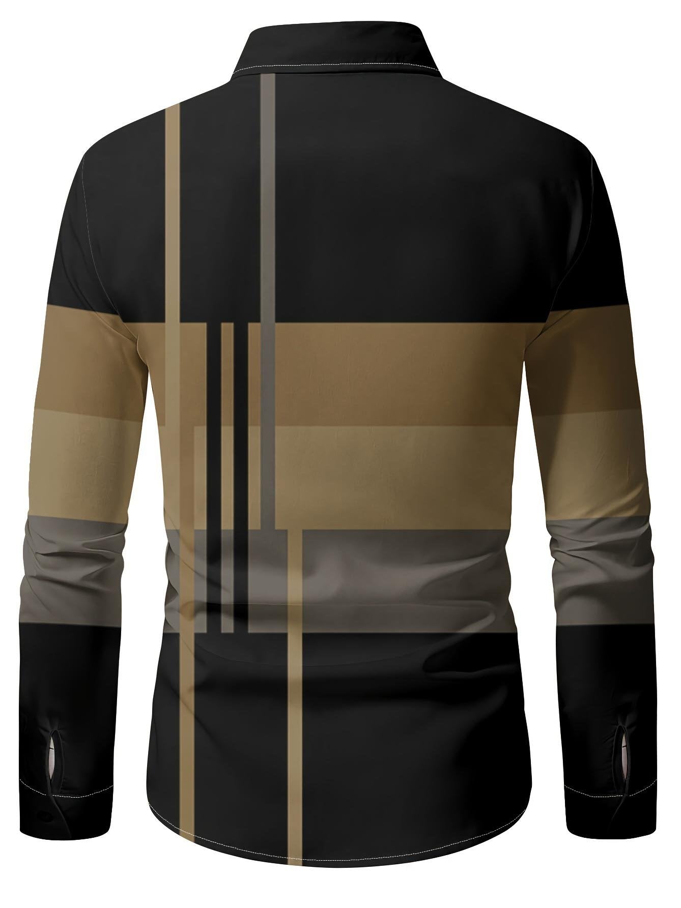 Men's Street Style Business Casual Printed Long Sleeve Shirt