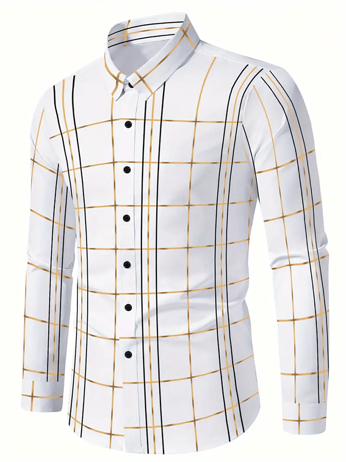 Men's Plaid Business Casual Shirt