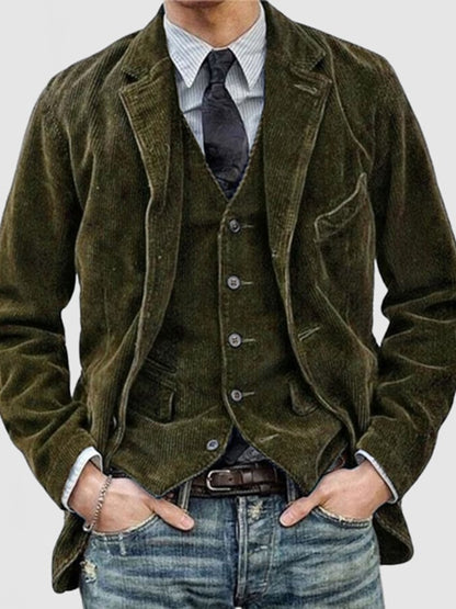 Men's Vintage Single Breasted Pocket Gentleman's Business Suit Jacket