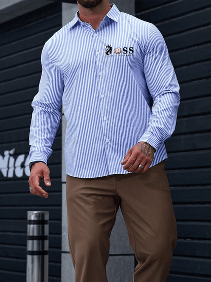 Men's Striped Business Casual Shirt