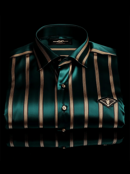 Men's Satin Luxe Print Short Sleeve Button Shirt