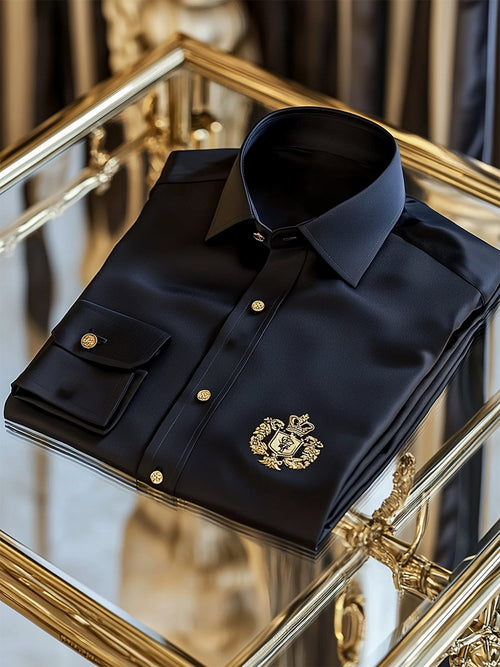 Men's Satin Luxe Long Sleeve Button Down Shirt