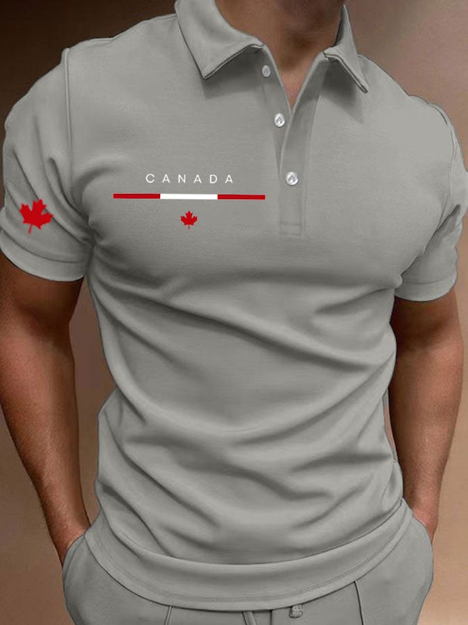 Men's Canada print polo shirt