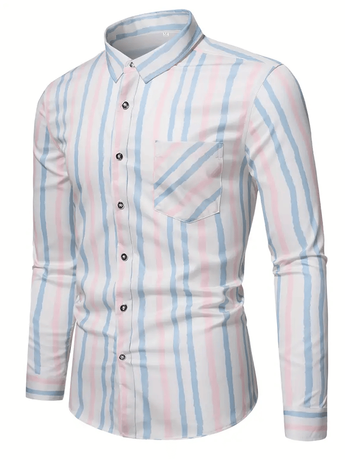 Men's Striped Business Casual Shirt