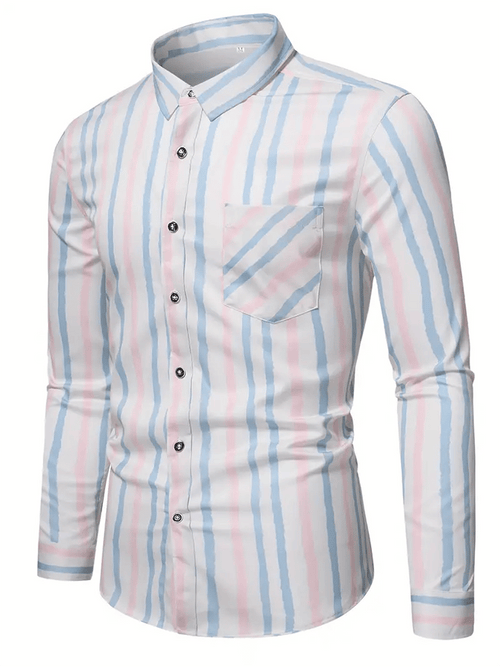 Men's Striped Business Casual Shirt