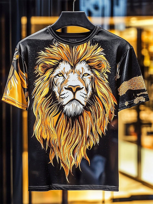 Men's Business Luxury Printed  Cotton Short Sleeve T-Shirt