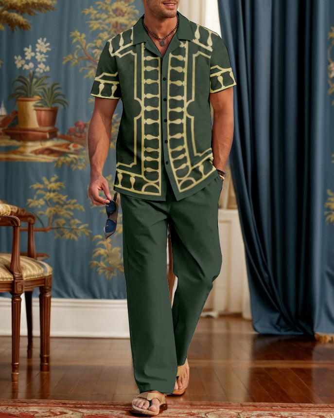 Rianmond Men's Gorgeous Geometry Patterns Walking Suit