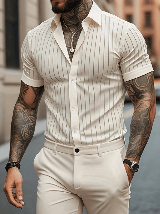 Men's Business Casual Button Short-sleeved Shirt