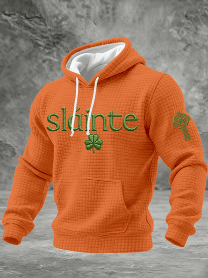 Men's St. Patrick's Day Print Checkered Hoodie