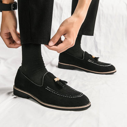 Fashionable And Comfortable Casual All-Match Suede Tassel Design Casual Leather Shoes