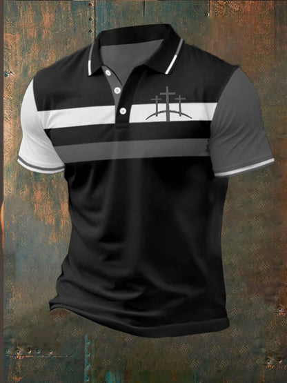Men's Fashion Casual Faith Contrast Color Polo