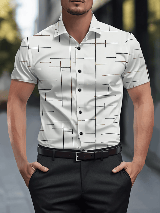 Men's Business Casual Button Short-sleeved Shirt