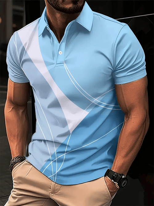 Men's Golf Casual Printed Casual Polo Shirt