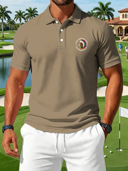 Men's Golf Enthusiast Print Casual Polo