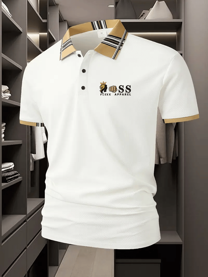 Men's Business Casual Printed Polo Shirt