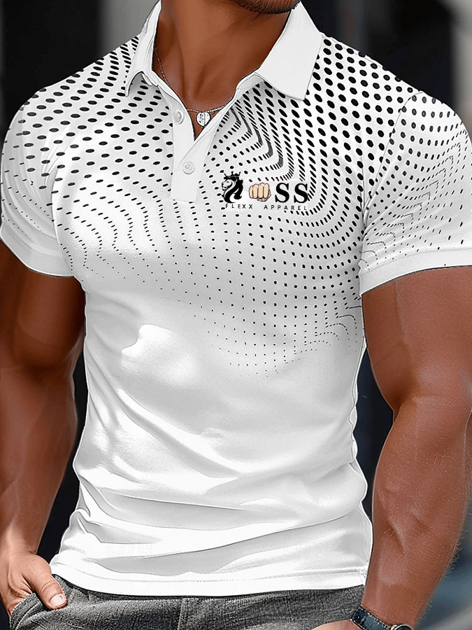 Men's Stylish Letter Print Casual Polo Shirt