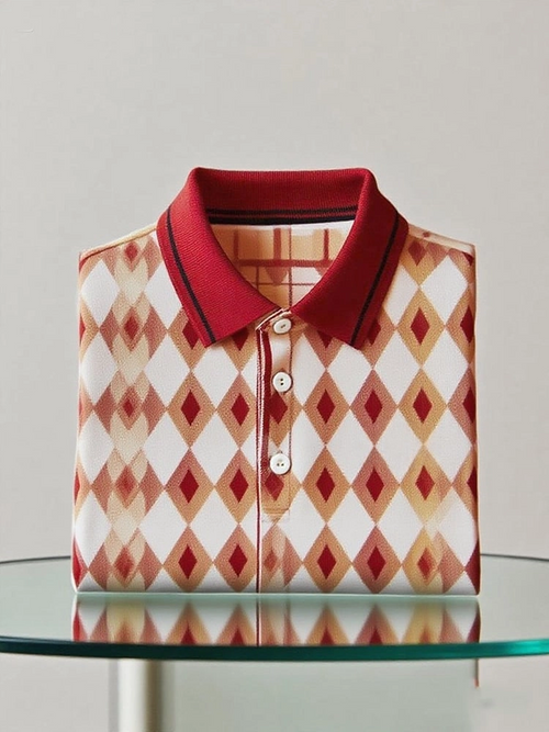 Men's Business Casual Button Short Sleeve Polo Shirt