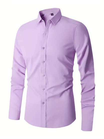 Men's Solid Color Design Business Casual Shirt