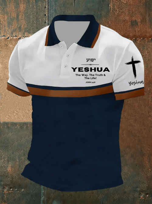 Men's Retro Faith Casual Printed Polo Shirt
