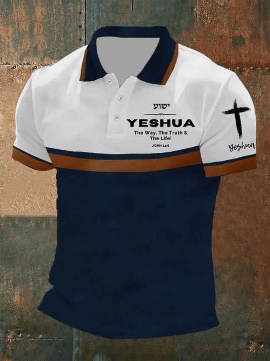 Men's Retro Faith Casual Printed Polo Shirt