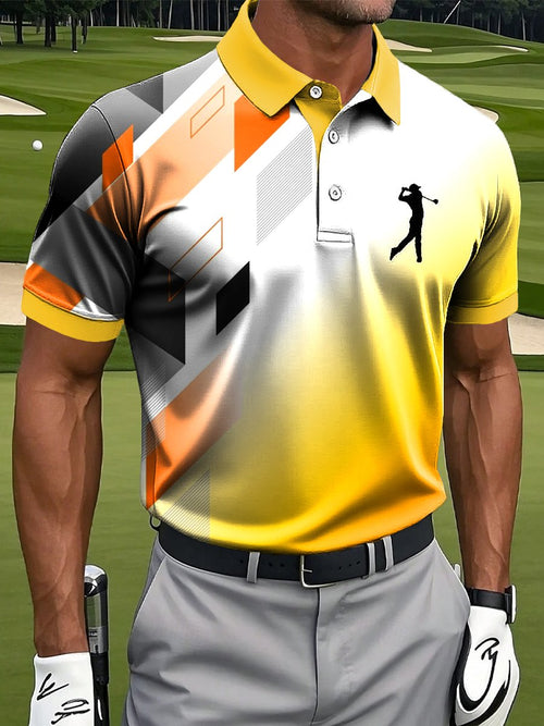 Men's Casual Contrast Color Polo Shirt