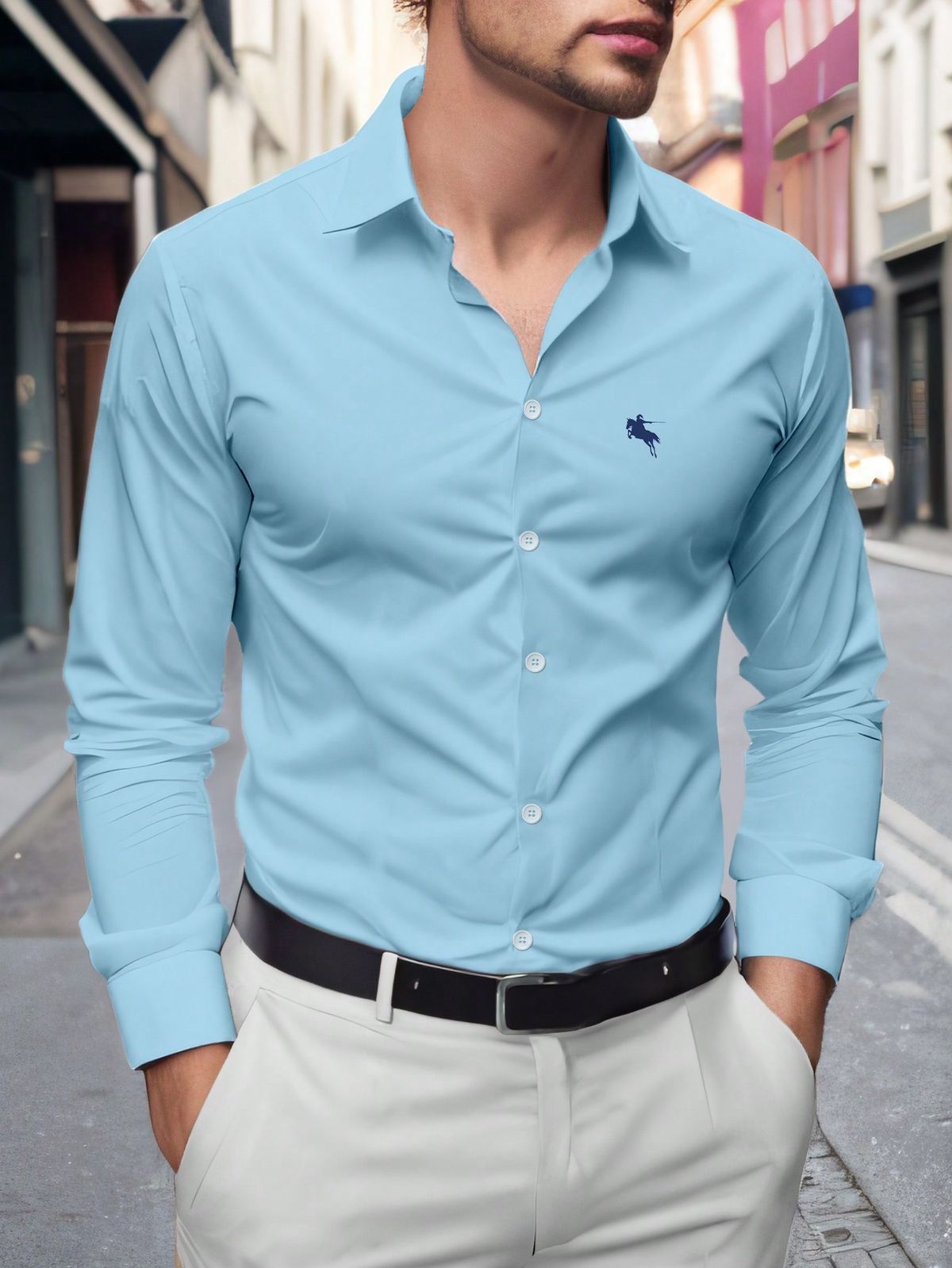 Men's Street Style Business Casual Printed Long Sleeve Shirt