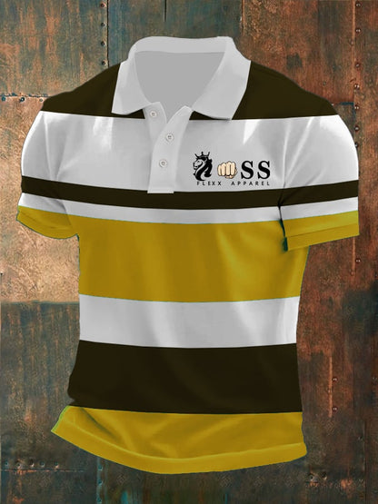 Men's Casual Retro Business Contrast Color Polo
