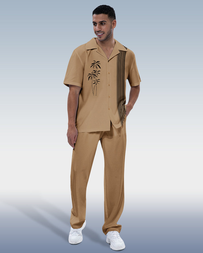 Rianmond Men's Coco Print Short Sleeve Walking Suit 230
