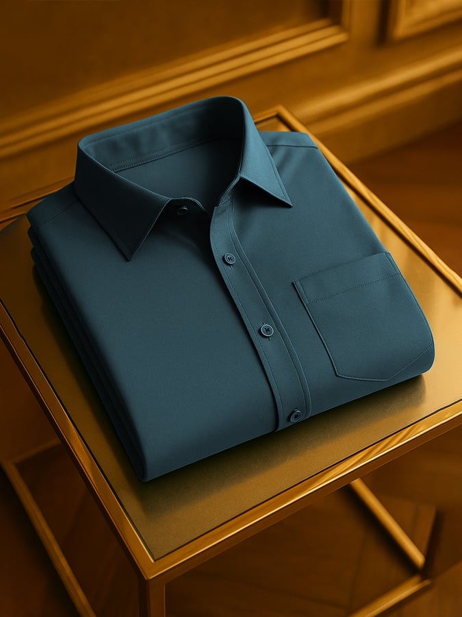 Men's Fashion High-End Light Luxury Lapel Short-Sleeved Shirt