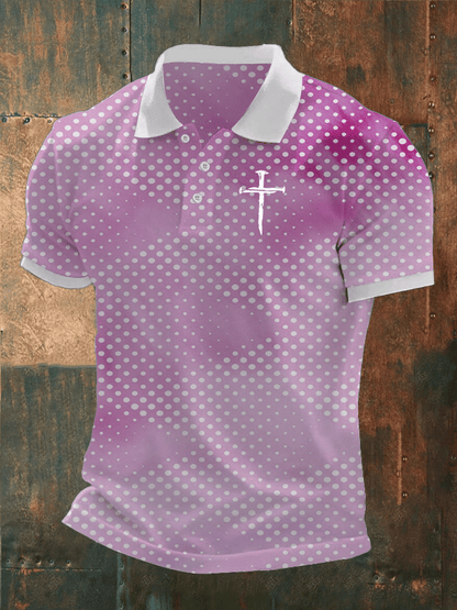 Men's Faith Printed Casual Polo Shirt
