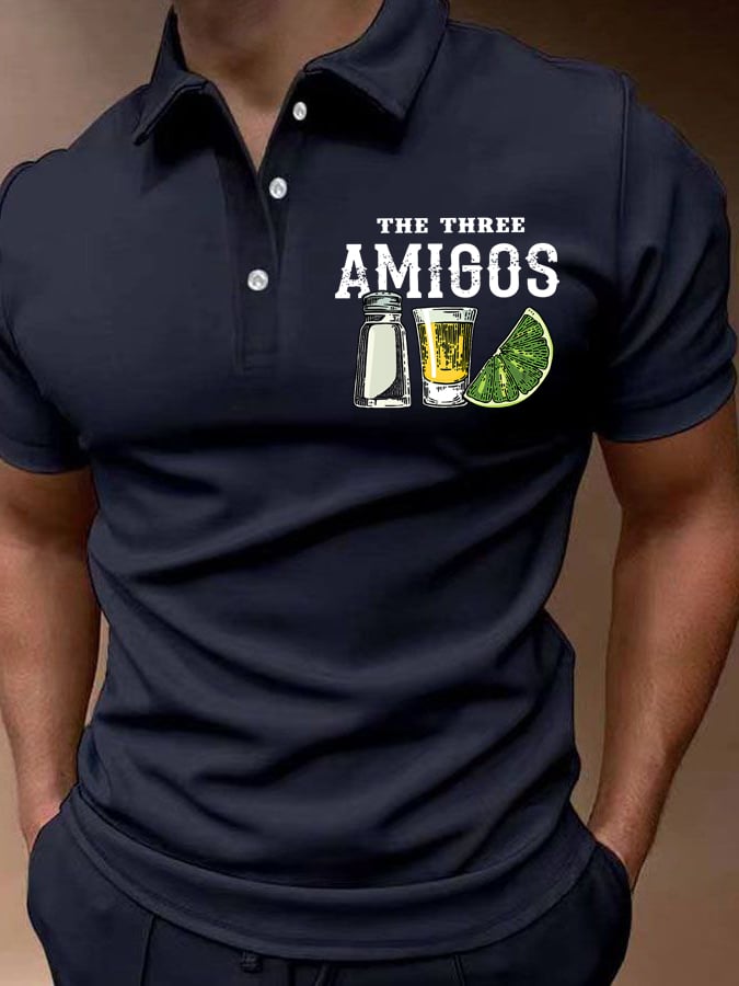 Men's The Three Amigos Cinco De Mayo Print Polo Shirt