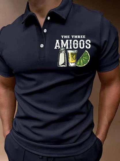 Men's The Three Amigos Cinco De Mayo Print Polo Shirt
