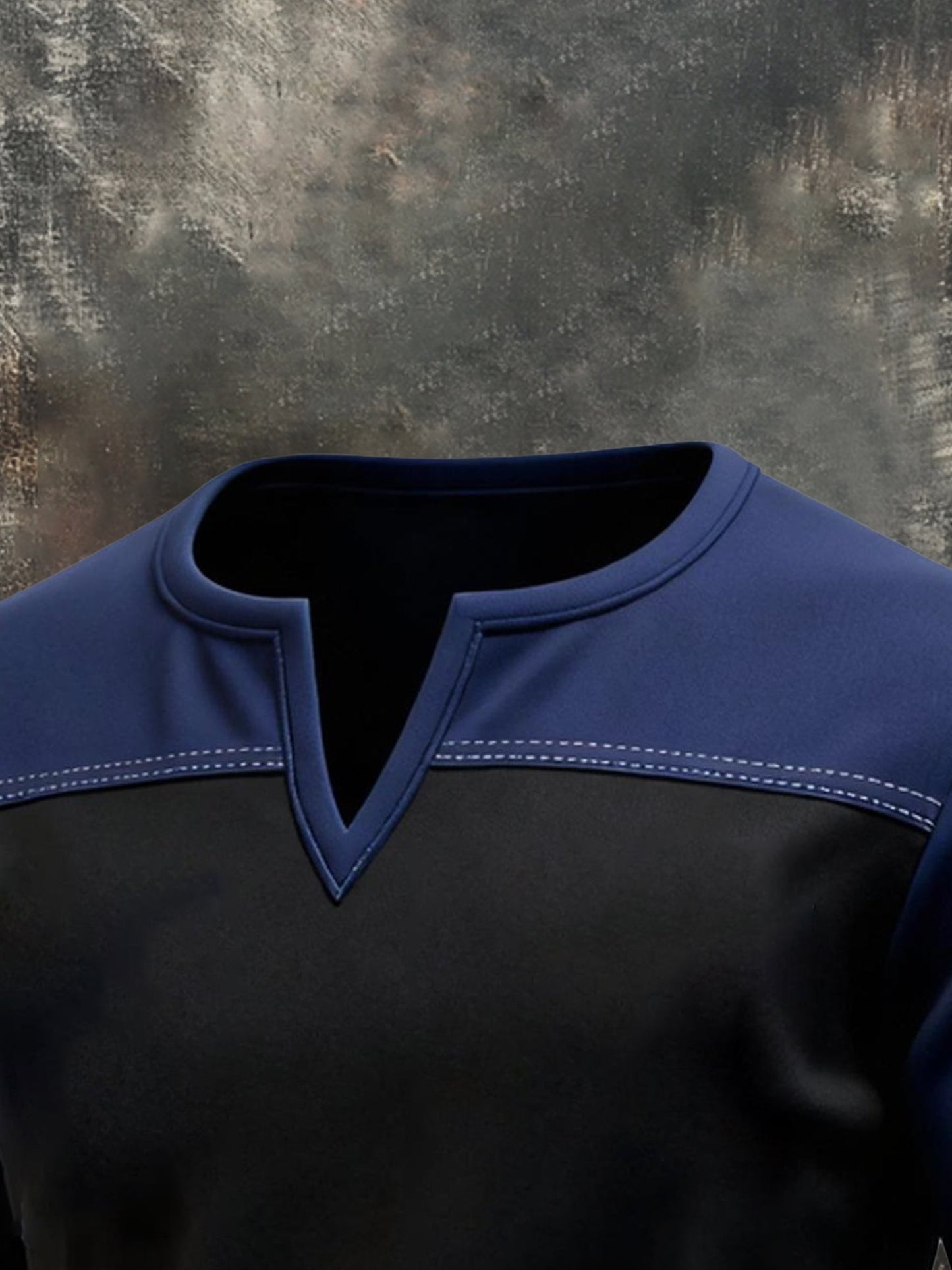 Men's Vintage Style Color-Block Long-Sleeved Sweatshirt