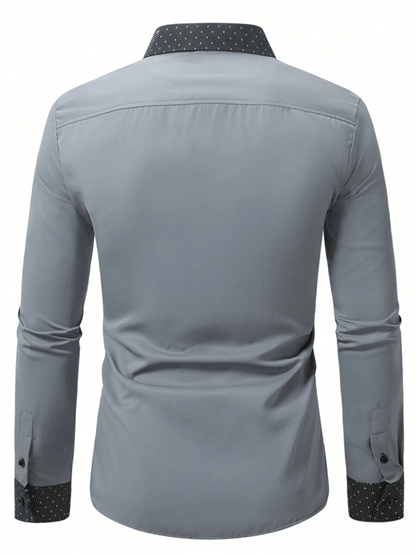 Men's Business Casual Long Sleeve Shirt