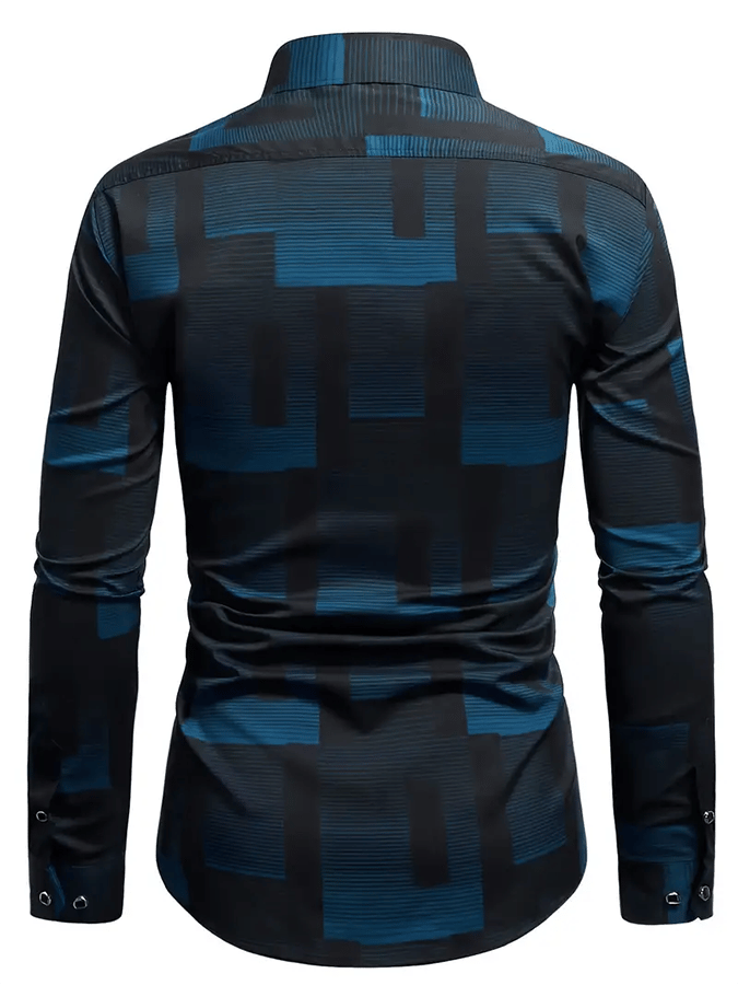 Men's Geometric Design Business Casual Shirt
