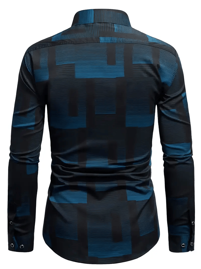 Men's Geometric Design Business Casual Shirt