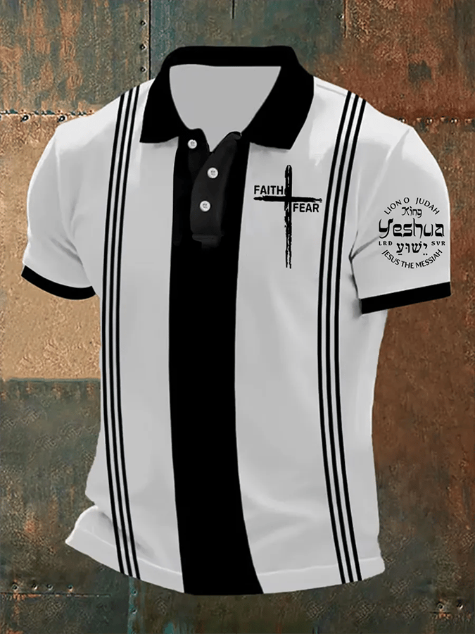Men's Faith Printed Casual Polo Shirt