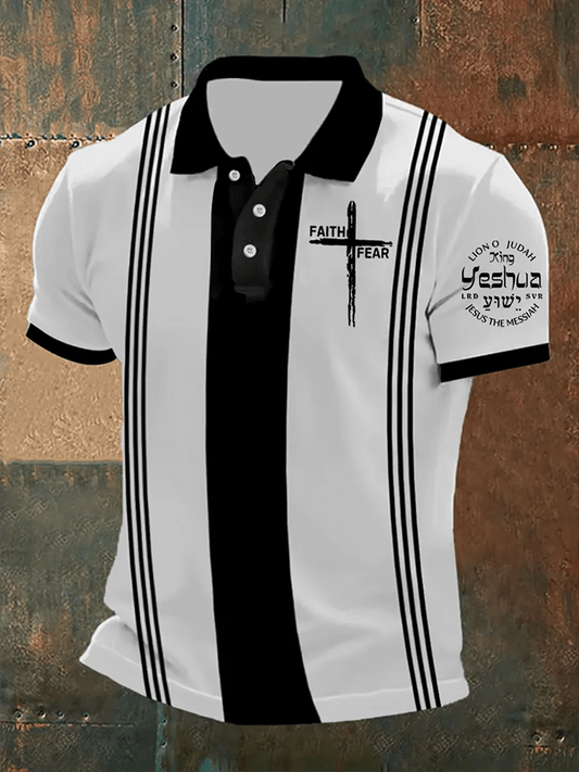 Men's Faith Printed Casual Polo Shirt