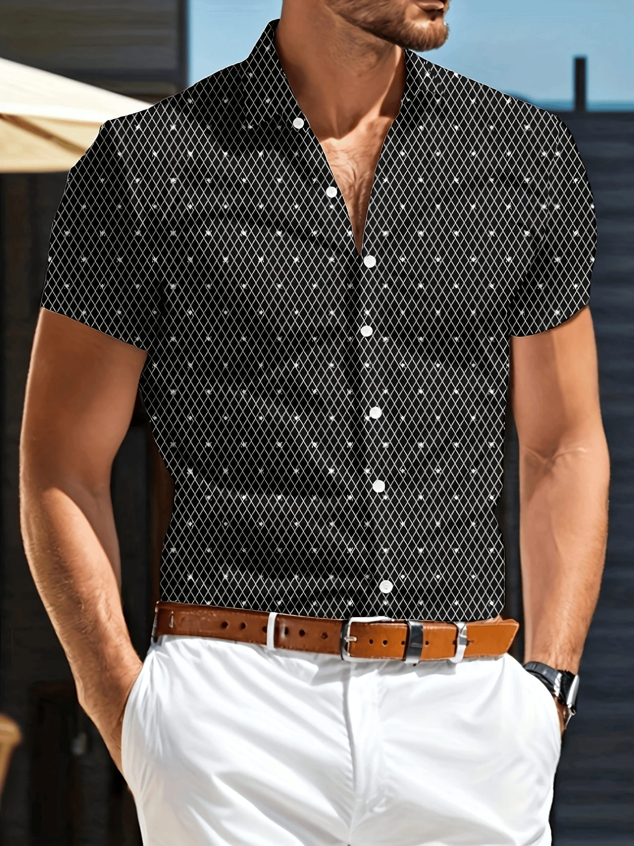 Men's Business Casual Button Short-sleeved Shirt
