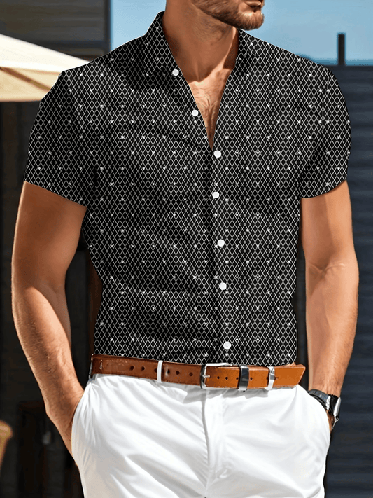 Men's Business Casual Button Short-sleeved Shirt