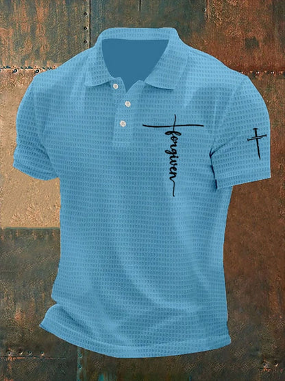 Men's Faith Waffle Fabric Polo Shirt