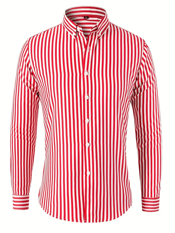 Men's Striped Business Casual Shirt