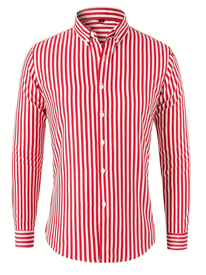Men's Striped Business Casual Shirt
