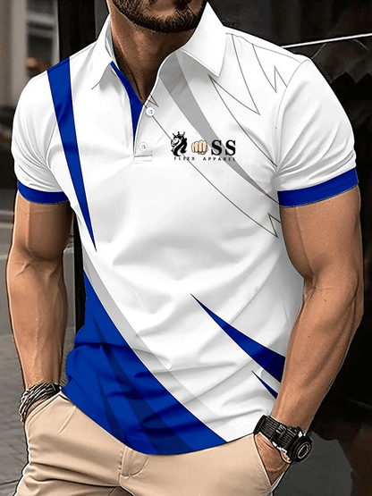 Men's Stylish Letter Print Casual Polo Shirt