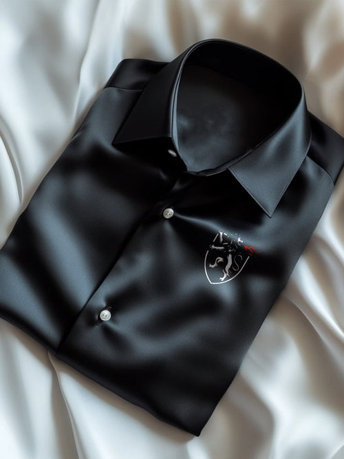 Men's Business Casual Logo Lapel Short Sleeve Shirt