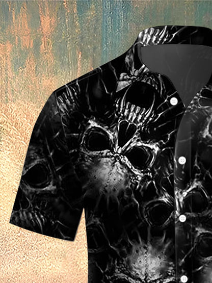 Men's Skull Print Casual Shirt