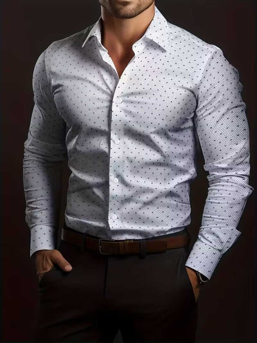 Men's Street Style Business Casual Printed Long Sleeve Shirt