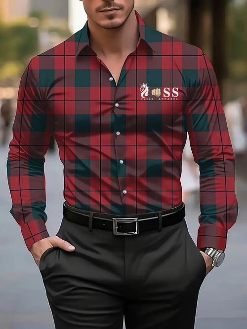 Men's Street Style Business Casual Printed Long Sleeve Shirt